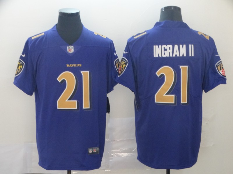 Men's Baltimore Ravens Mark Ingram II #21 Purple Game Jersey