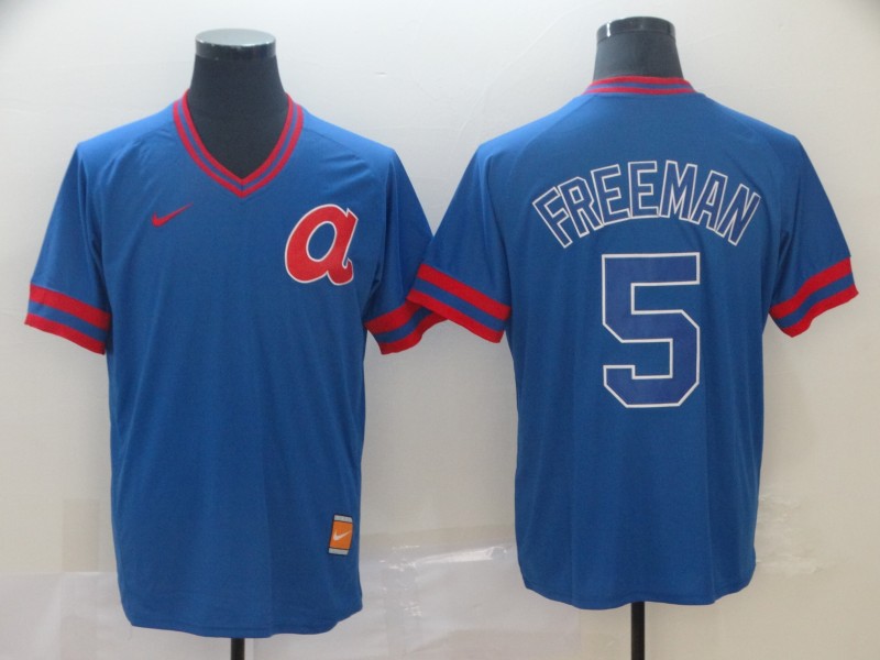 Men's Atlanta Braves Freedie Freeman #5 Blue Replica Jersey