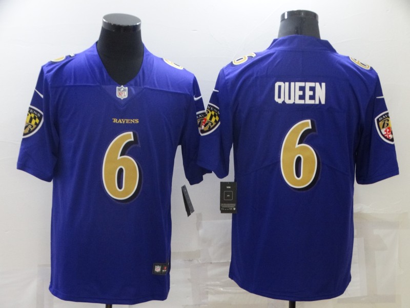Men's Baltimore Ravens Patrick Queen #6 Purple Game Jersey