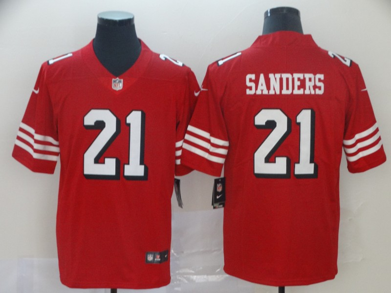Men's San Francisco 49ers Deion Sanders #21 Red Game Player Jersey