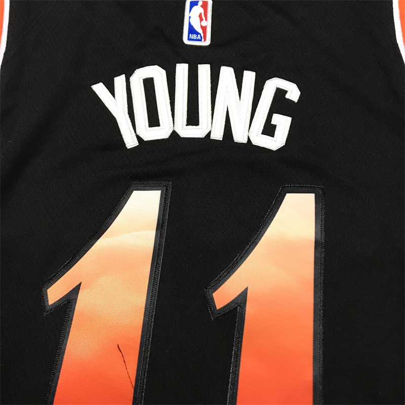 Men's Atlanta Hawks Trae Young #11 Black 2022/23 Swingman Jersey - City Edition