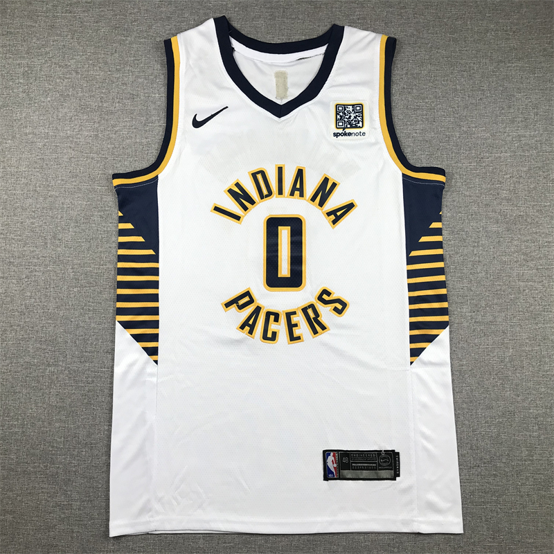 Men's Indiana Pacers Tyrese Haliburton #0 White Swingman Jersey - Association Edition
