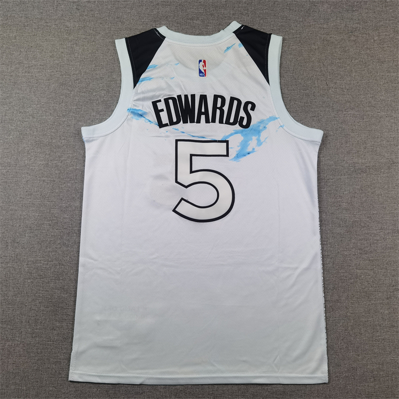 Men's Minnesota Timberwolves Anthony Edwards #5 White 2024/25 Swingman Player Jersey - City Edition