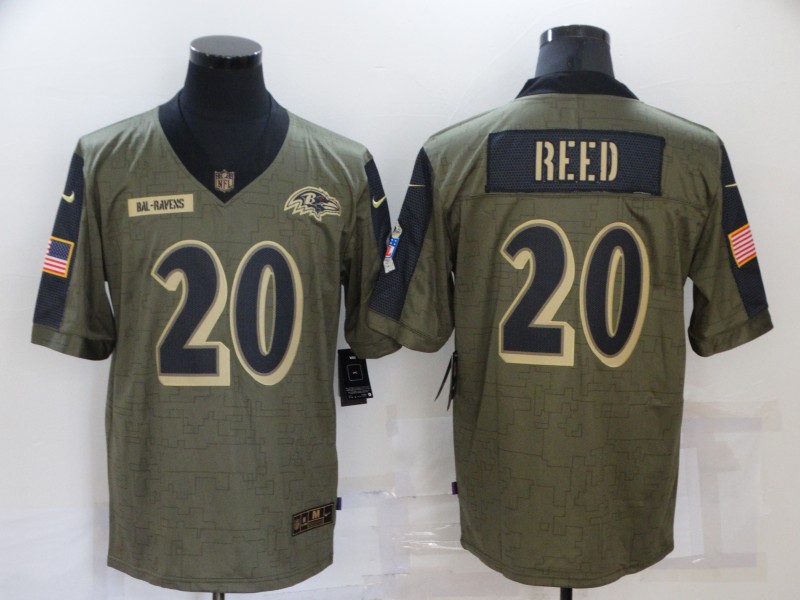 Men's Baltimore Ravens Ed Reed #20 Brown Game Jersey