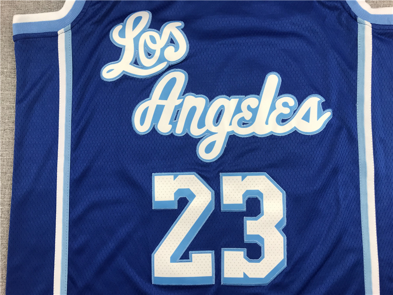 Men's Los Angeles Lakers LeBron James #23 Blue Swingman Jersey