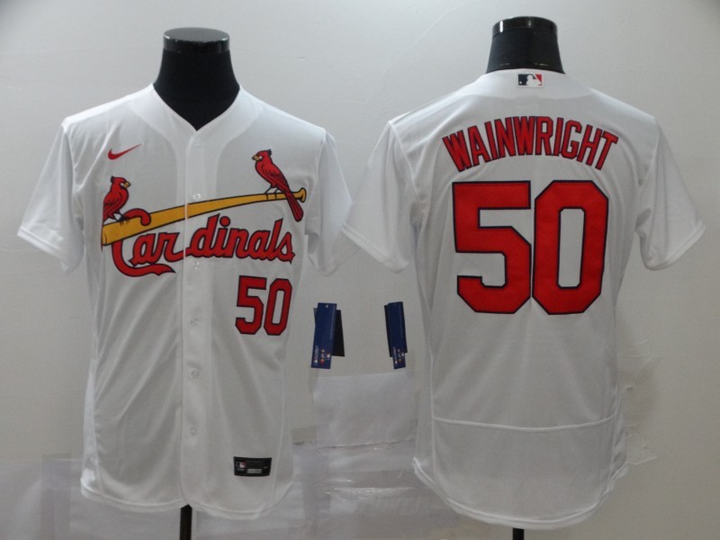 Men's St. Louis Cardinals Adam Wainwright #50 White Replica Player Jersey