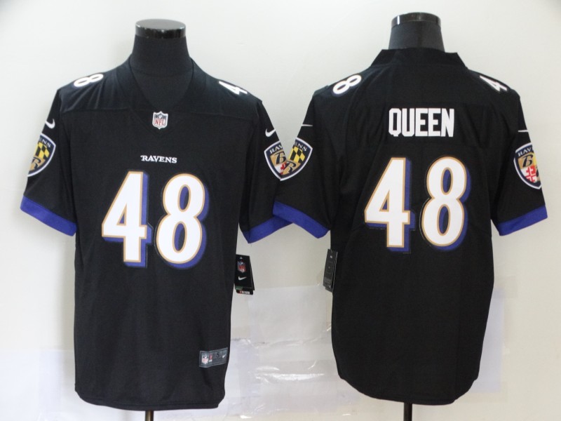 Men's Baltimore Ravens Patrick Queen #48 Black Game Jersey