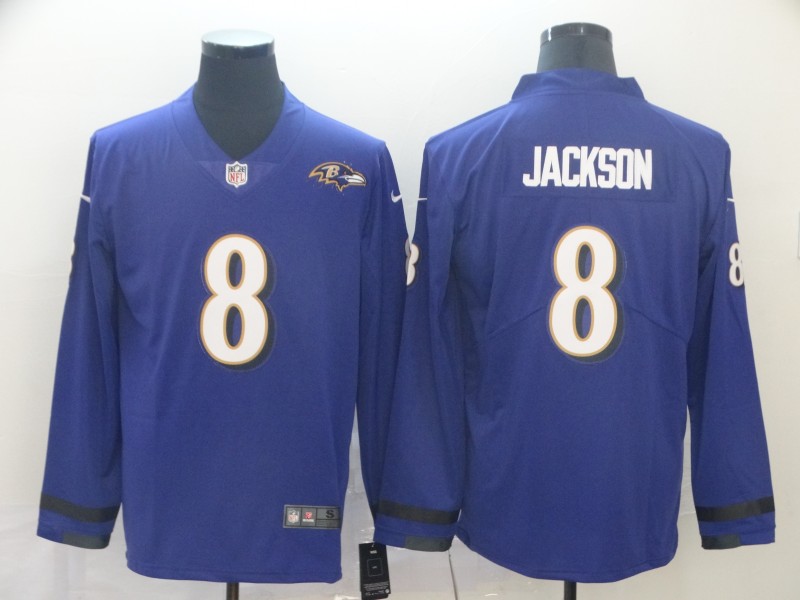 Men's Baltimore Ravens Lamar Jackson #8 Purple Player Game Jersey