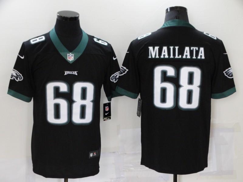 Men's Philadelphia Eagles Jordan Mailata #68 Black Game Jersey