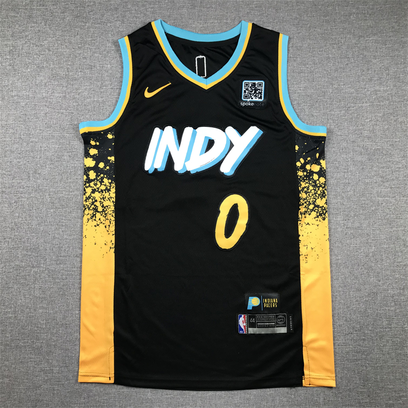 Men's Indiana Pacers Tyrese Haliburton #0 Black 2023/24 Swingman Jersey - City Edition