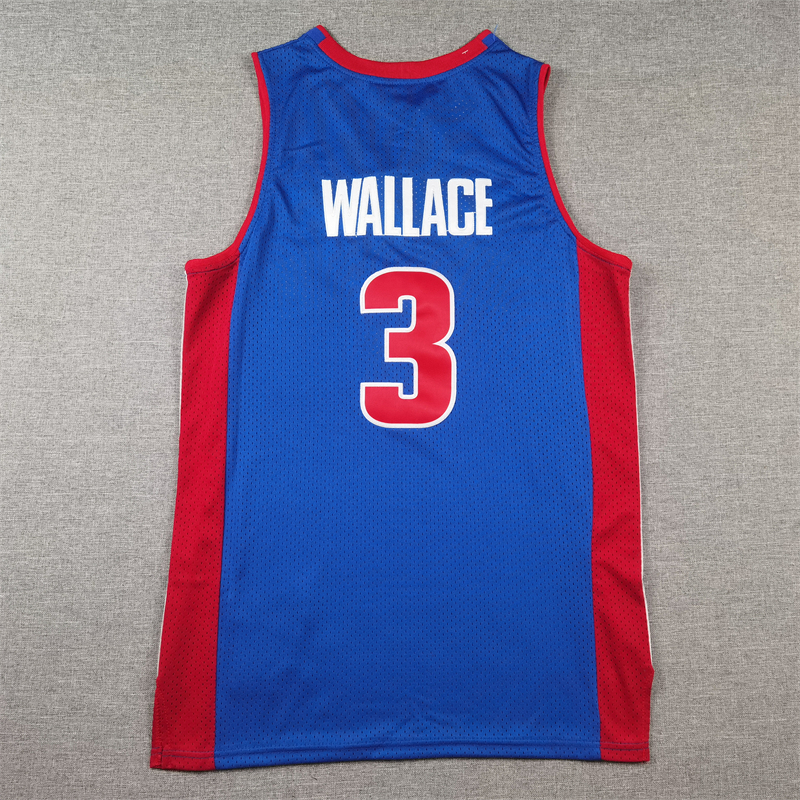 Men's Detroit Pistons Ben Wallace #3 Blue 2003/04 Hardwood Classics Swingman Jersey