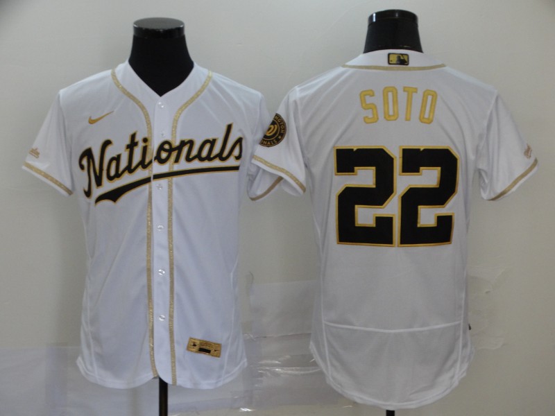 Men's Washington Nationals Juan Soto #22 White Authentic Game Jersey