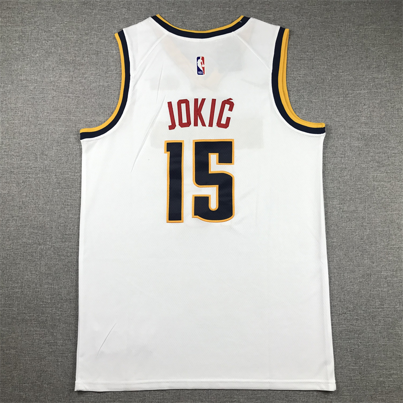Men's Denver Nuggets Nikola Jokic #15 NBA White 2020/21 Swingman Jersey