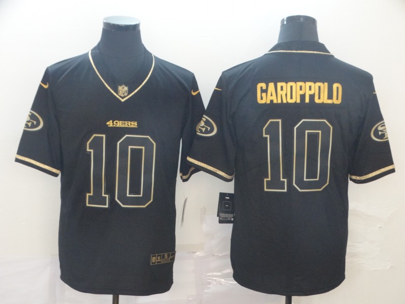 Men's San Francisco 49ers Jimmy Garoppolo #10 Black Game Player Jersey