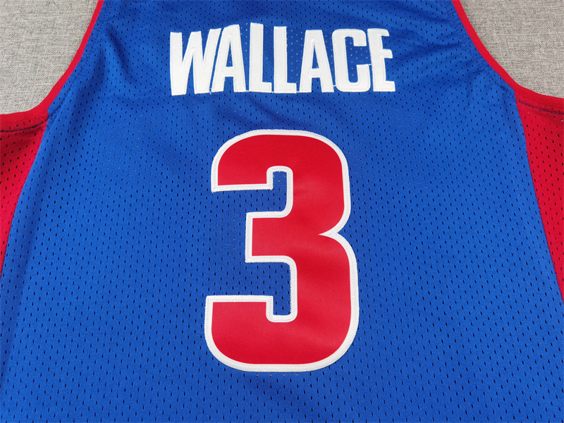 Men's Detroit Pistons Ben Wallace #3 Blue 2003/04 Hardwood Classics Swingman Jersey