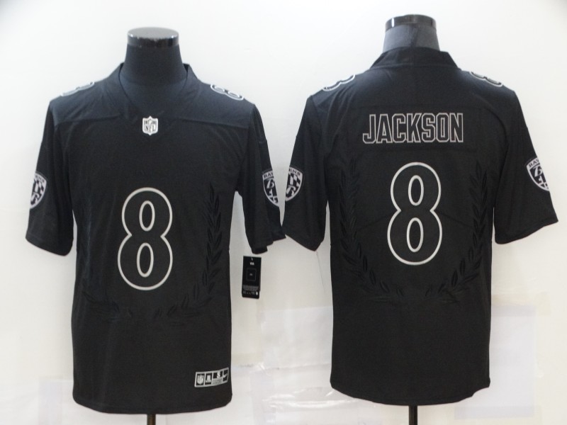Men's Baltimore Ravens #8 Lamar Jackson Black Alternate Game Player Jersey