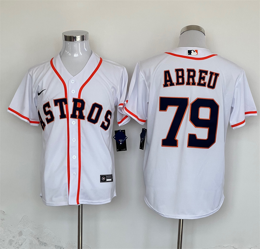 Men's Houston Astros Jose Abreu #79 White Home Replica Player Jersey