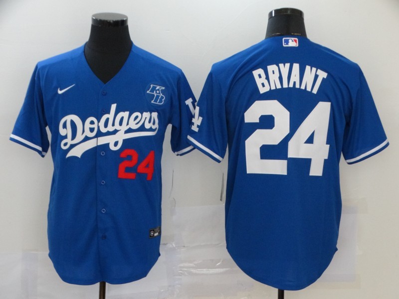 Men's Los Angeles Dodgers Kobe Bryant #24 Blue Replica Baseball Jersey