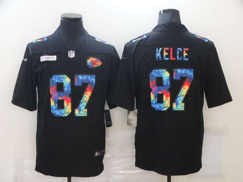 Men's Kansas City Chiefs #87 Travis Kelce Black Game Jersey