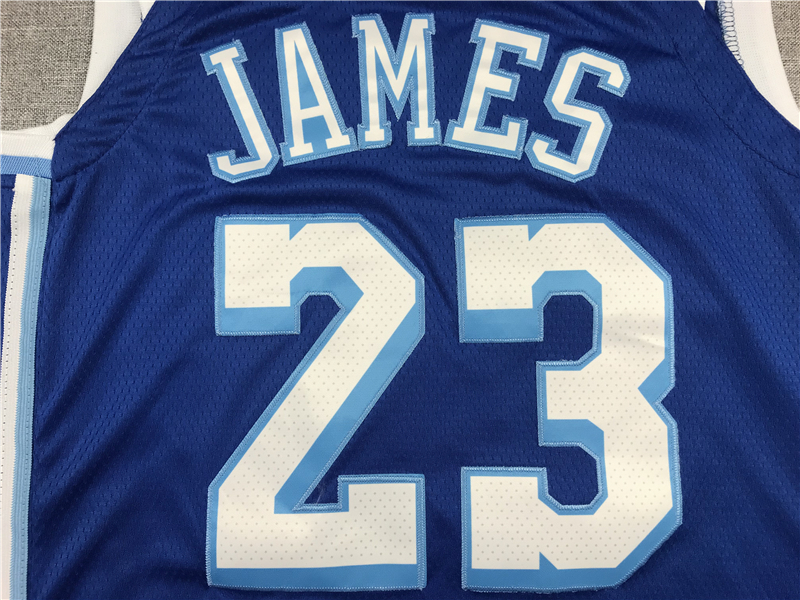Men's Los Angeles Lakers LeBron James #23 Blue Swingman Jersey