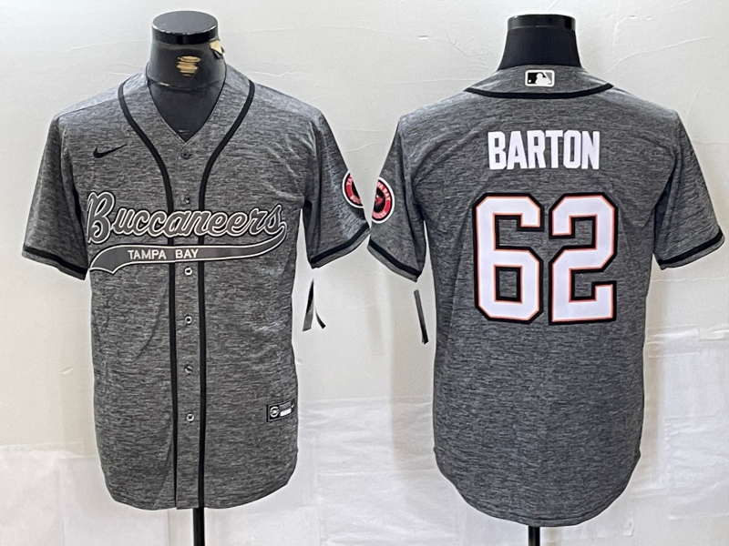 Men's Tampa Bay Buccaneers Graham Barton #62 Gray Player Jersey