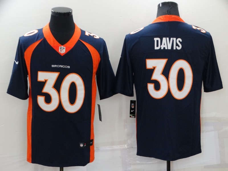 Men's Denver Broncos Terrell Davis #30 Navy Game Retired Player Jersey