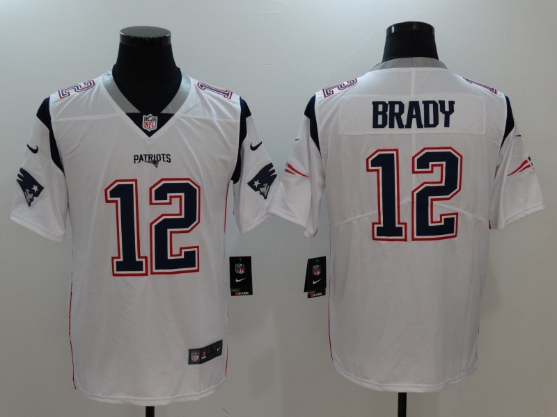 Men's New England Patriots Tom Brady #12 Jersey White