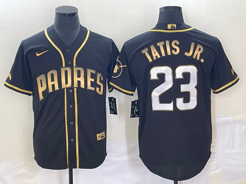 Men's San Diego Padres Fernando Tatis Jr. #23 Black Game Stitched Jersey