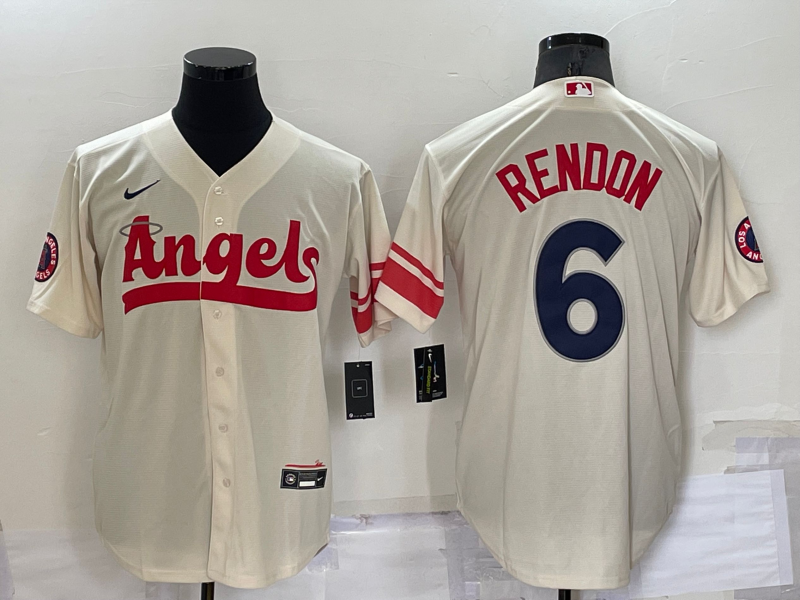 Men's Los Angeles Angels Anthony Rendons #6 Cream City Connect Replica Player Jersey