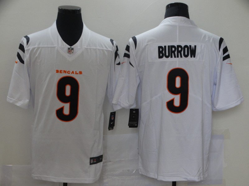 Men's Cincinnati Bengals Joe Burrow #9 White Game Player Jersey
