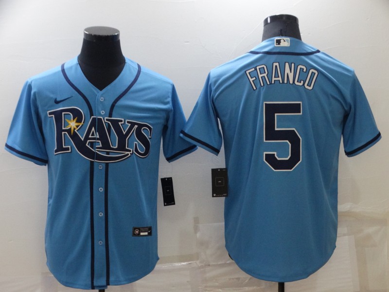 Men's Tampa Bay Rays Wander Franco #5 Blue Replica Baseball Jersey