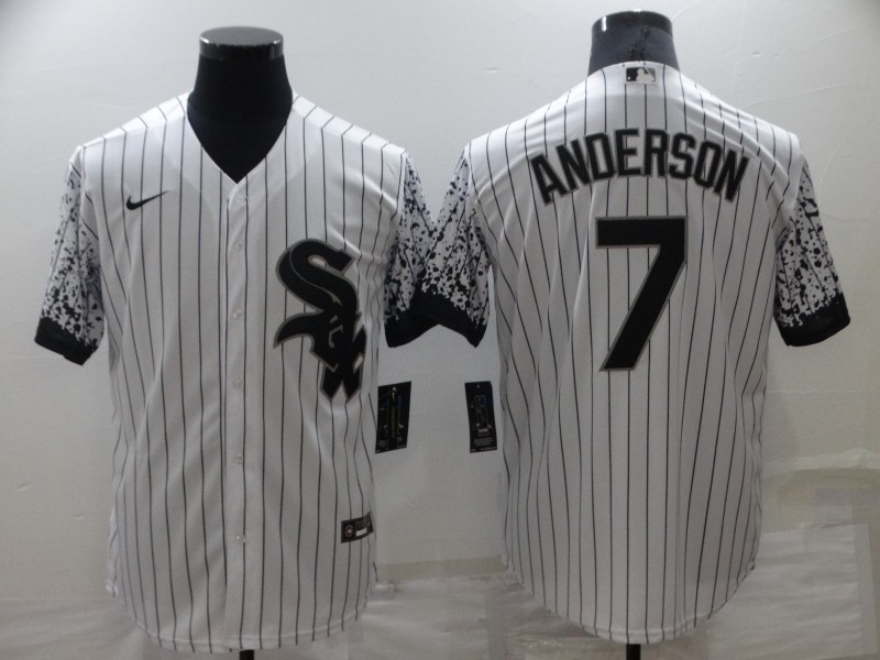 Men's Chicago White Sox Tim Anderson #7 White Fashion Stitched Jersey