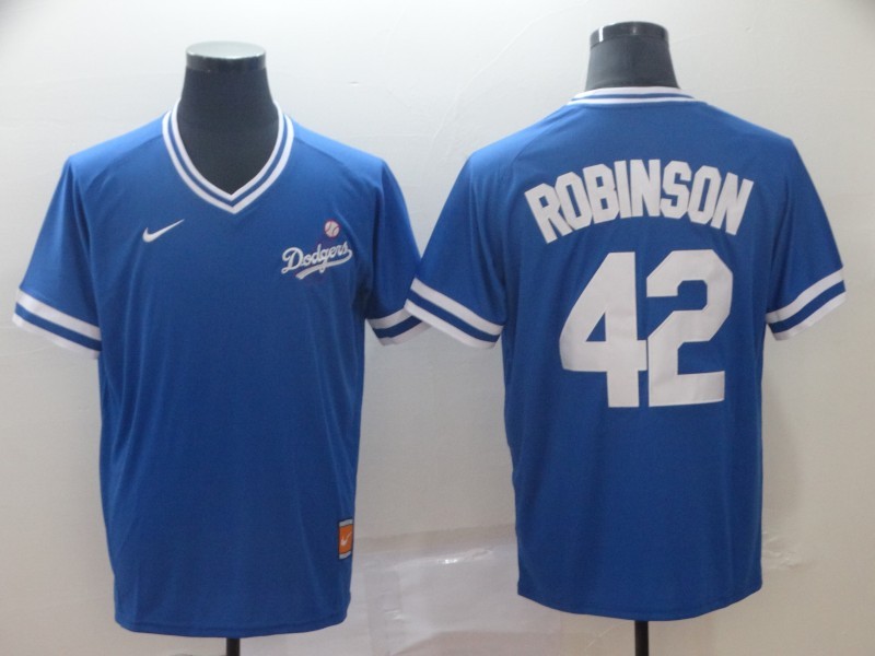 Men's Los Angeles Dodgers Jackie Robinson #42 Blue Game Player Jersey
