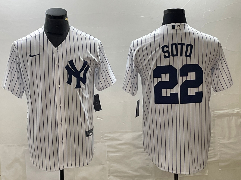 Men's New York Yankees Juan Soto #22 White Home Replica Player Jersey