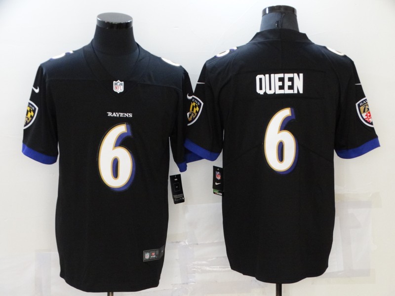 Men's Baltimore Ravens Patrick Queen #6 Black Game Jersey