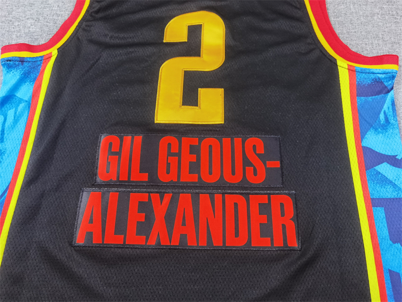 Men's Oklahoma City Thunder Shai Gilgeous-Alexander #2 Black 2024/25 Swingman Player Jersey - City Edition