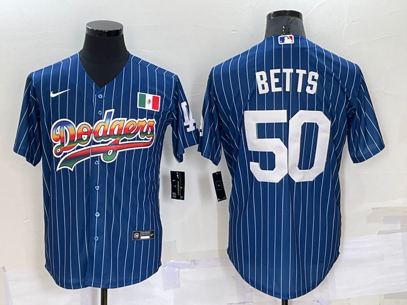 Men's Los Angeles Dodgers Mookie Betts #50 Blue Alternate Game Jersey
