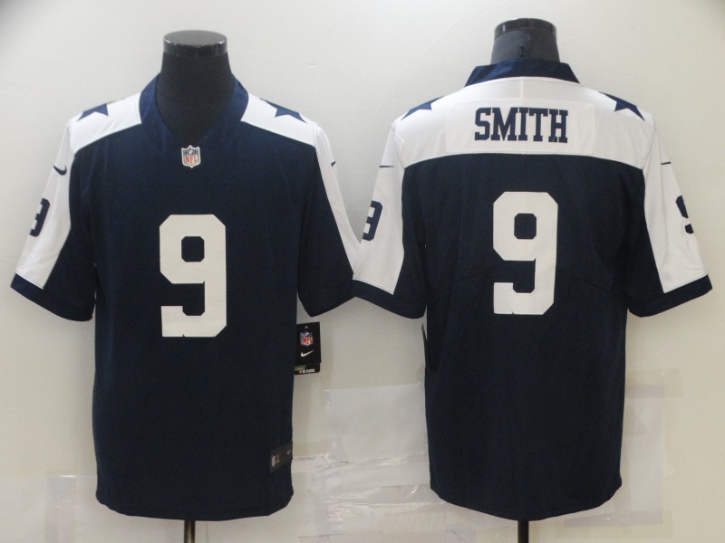 Men's Dallas Cowboys Emmitt Smith #9 Navy Game Jersey
