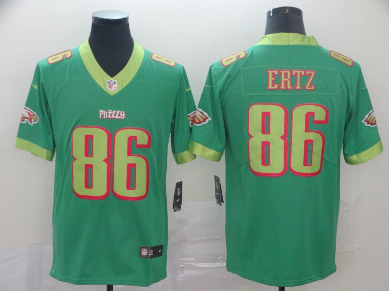 Men's Philadelphia Eagles Zach Ertz #86 Green Game Jersey City edition