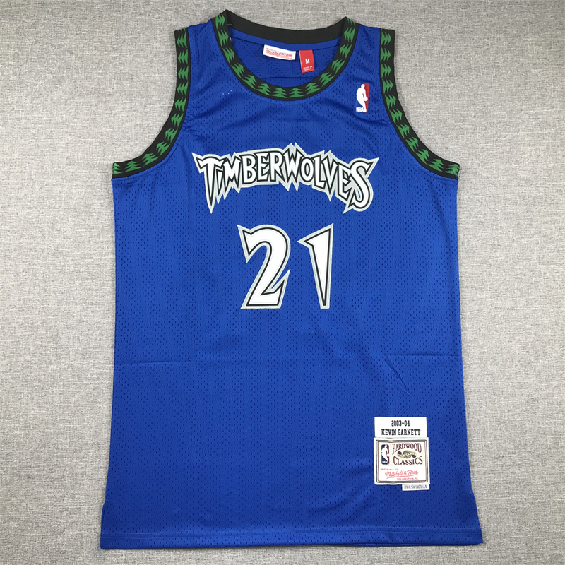 Men's Minnesota Timberwolves #21 Kevin Garnett Hardwood Classics Swingman Jersey