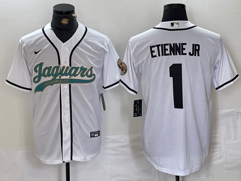Men's Jacksonville Jaguars Travis Etienne Jr #1 White Game Jersey