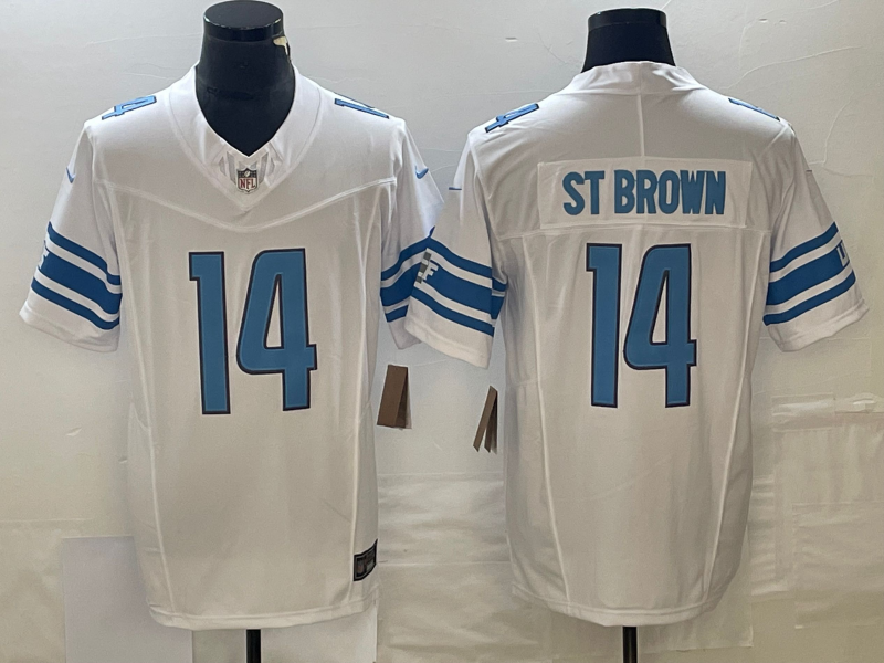 Men's Detroit Lions Amon-Ra St. Brown #14 White Game Jersey