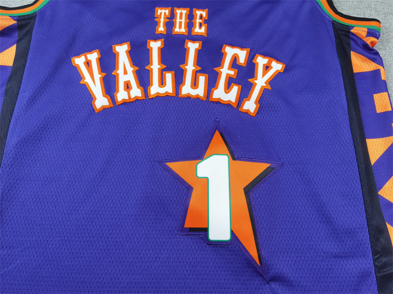 Men's Phoenix Suns Devin Booker #1 Purple 2024/25 Swingman Player Jersey - City Edition