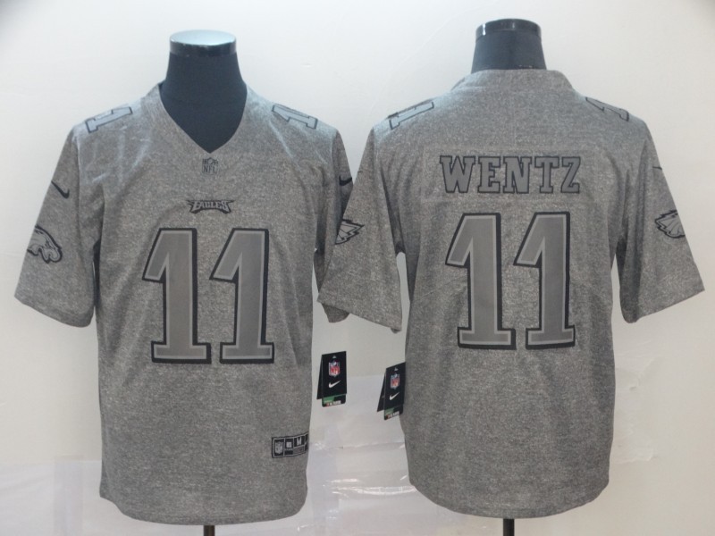 Men's Philadelphia Eagles Carson Wentz #11 Gray Player Game Jersey