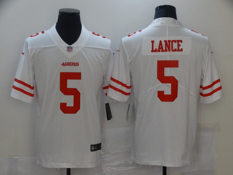 Men's San Francisco 49ers Trey Lance #5 White Game Jersey