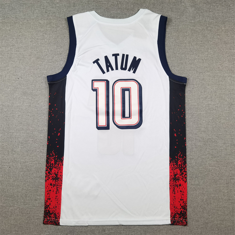 Men's 2024 USA Dream Team Jayson Tatum #10 White Authentic Player Jersey