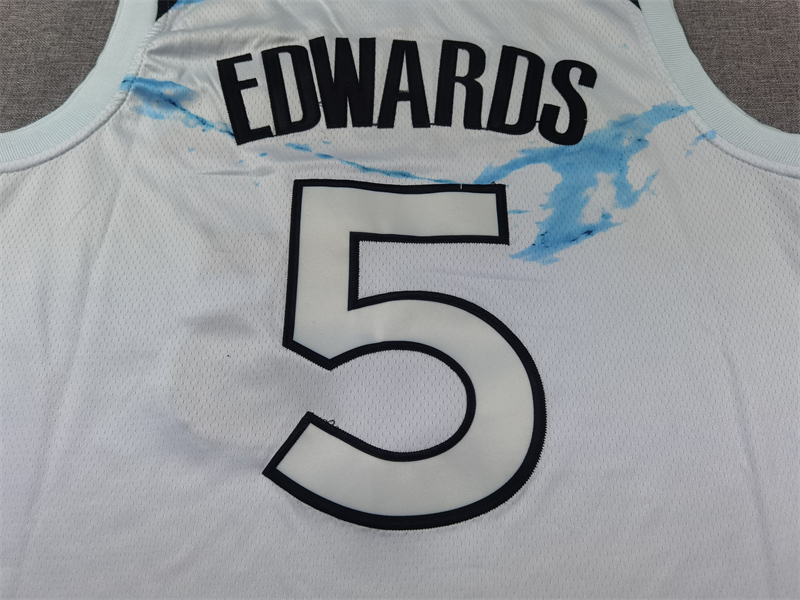 Men's Minnesota Timberwolves Anthony Edwards #5 White 2024/25 Swingman Player Jersey - City Edition