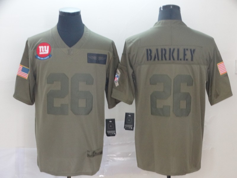 Men's New York Giants Saquon Barkley #26 Brown Game Jersey