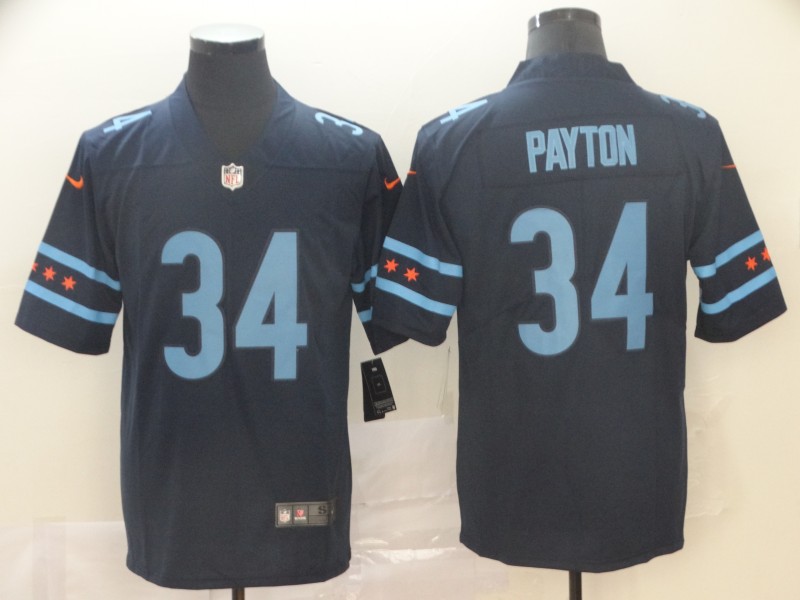 Men's Chicago Bears Walter Payton #34 Navy Game Jersey City Edition