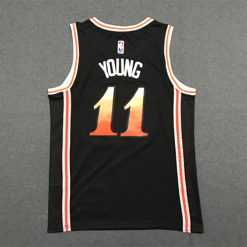 Men's Atlanta Hawks Trae Young #11 Black 2022/23 Swingman Jersey - City Edition